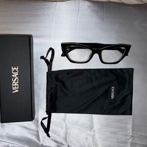Versace Black Tortoiseshell Cat Eye Frame Glasses